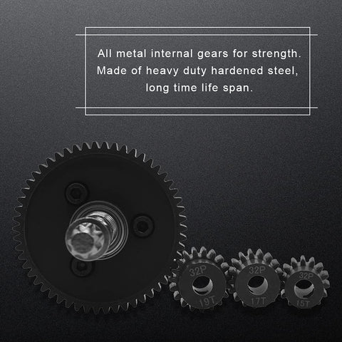 Metal Differential Gear Kit With Slipper Clutch For Traxxas Slash 4x4 Stampede 4x4 And Rustler 4x4 32P 54T Spur Gear And 15T 17T 19T Pinions 0.8 Mod Replacement 6878 Beefy Heavy Duty Steel Build For Tough Racing