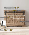 3 Ft Mini Cabinet Bypass Barn Door Hardware Kit With Single Track mounting dimensions and measurements illustration