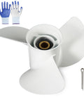 Aluminum Outboard Propeller Set For 50 To 130HP Boats With 15 Spline Right Hand 3 Blade Includes Four Size Options 13 By 19