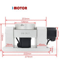 CNC Fourth Fifth Axis Rotary Harmonic Drive Reducer Dividing Head Gearbox With 50 To 1 Speed Ratio And Pneumatic Motors For Beast Mode Precision Milling And Prototyping, dimensions shown