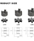 ZTUOAUMA three-piece L-jaw coupling set with Buna-N rubber spider (L075, L090, L095) for hydraulic log splitter equipment