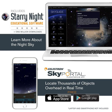 80mm Travel Scope Telescope Kit With Backpack And Smartphone Adapter For Beginners, Crisp Views Of The Moon And Planets, Lightweight Refractor With Fully Coated Glass Lenses, Travel Ready Gear For Daytime Skies And Easy Astronomy. Includes Starry Night and SkyPortal apps on laptop and phone