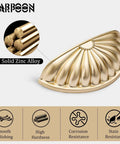Close-up of 6 Pack Bin Cup Drawer Handles Set For Cabinets and Furniture, Vintage Kitchen Pulls, Antique Brass Finish, Zinc Alloy