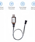 USB charger cable for 7.4V 1500mAh Li Ion Rechargeable Battery With SM3P Plug Two Pack For Huina 1575 RC Trucks