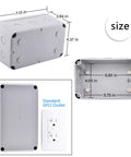 IP66 Waterproof Outdoor Junction Box Weatherproof Electrical Enclosure White 7.125 by 4.5 by 4 in for Garden CCTV Garage DIY Wiring with size diagram