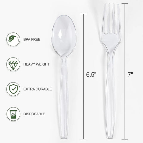 400 Count Heavy Duty Plastic Utensils Set Disposable Forks And Spoons Party Ready Cutlery For Big Gatherings Crack Resistant And BPA Free Food Grade Silverware For Events Durable Budget Friendly