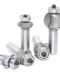 5 Piece Edging Fluting Router Bit Set With 1/2 Inch Shank, Concave Sunk Bead Radii R4mm R5mm R11.3mm R13.6mm, Bearing Guided for Wood Profiling.