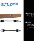 Front Driver And Passenger CV Axle Assembly Set Two Piece Direct Fit Replacement For 2009 2013 Subaru Forester And 2011 2014 Impreza WRX