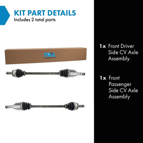 Front Driver And Passenger CV Axle Assembly Set Two Piece Direct Fit Replacement For 2009 2013 Subaru Forester And 2011 2014 Impreza WRX