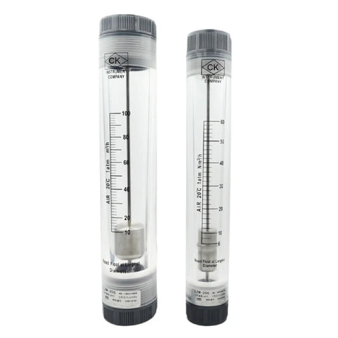 Rotameter Pipeline Flow Meter For Water With Vertical Float, Industrial Grade Inline Sensor, 0.2 To 2 GPM Or 1 To 7 LPM Flow Range, easy install, metal body