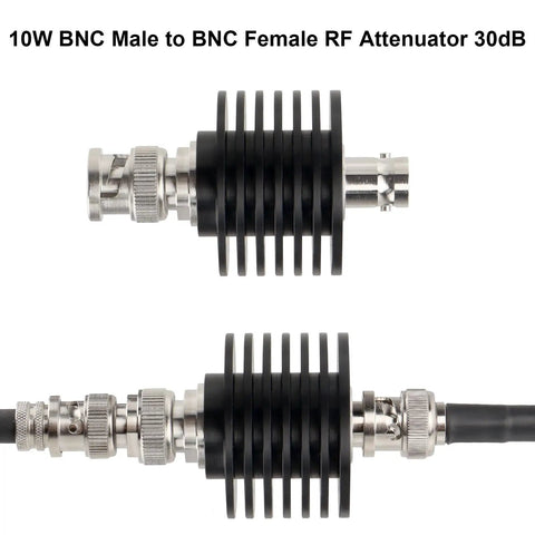 Beefy High Power RF Coax Attenuator 30dB BNC Male To Female 50 Ohm 10W Heavy Duty Signal Reduction For Testing