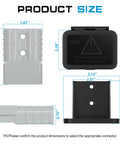 Built Tough 120 Amp Battery Quick Disconnect Connector Kit dimensions for 2-6 AWG cables with mounting bracket, shown in gray.
