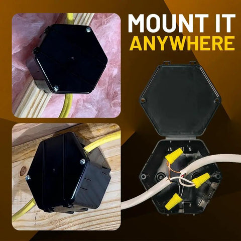 Open Splice Junction Box Single UL Listed Easy Five Second Installation Splice Box For Electrical Wiring 25.8 Cu In Capacity