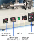 Badass Desktop 3D Printer Filament Extruder With 1000W Power control panel featuring temperature buttons and display.