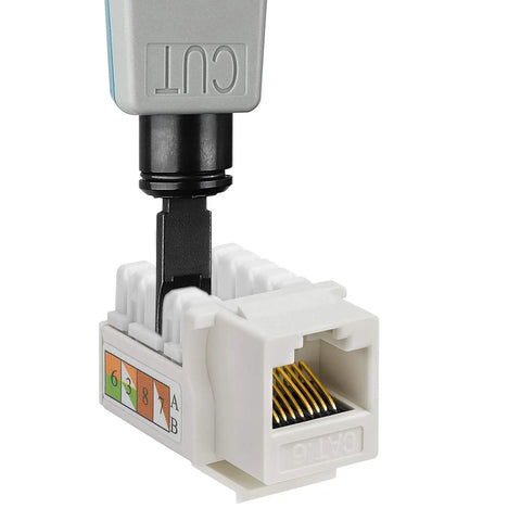 Impact Punch Down Tool With Enlarged Blade Storage For 110/66 Blades inserting wire into connector