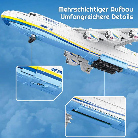 Massive An-225 Large Transport Aircraft Building Blocks Set 5350+ Pieces MOC Model Kit For Adults And Aviation Fans underside view