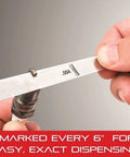Tempered Steel Feeler Gauge Roll With Dispenser Case Leaves One Half Inch Wide Twenty Five Feet Long Each Leaf 0.0025 Inch Thick Pro DIY Carpenter Tool For Precise Gap Measurements And Quick No Fuss Fittings being used for measurement