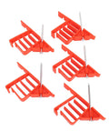 Heavy Duty Plastic Cable Stackers With Nails, 25 Pack Wire Fasteners for organizing cords, red PP design with stainless steel nails.