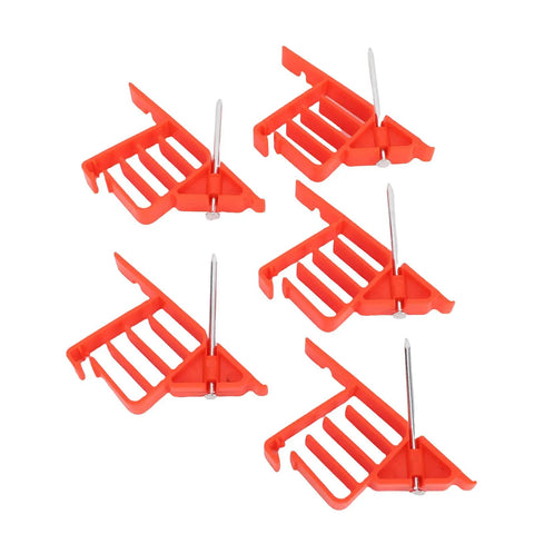 Heavy Duty Plastic Cable Stackers With Nails, 25 Pack Wire Fasteners for organizing cords, red PP design with stainless steel nails.
