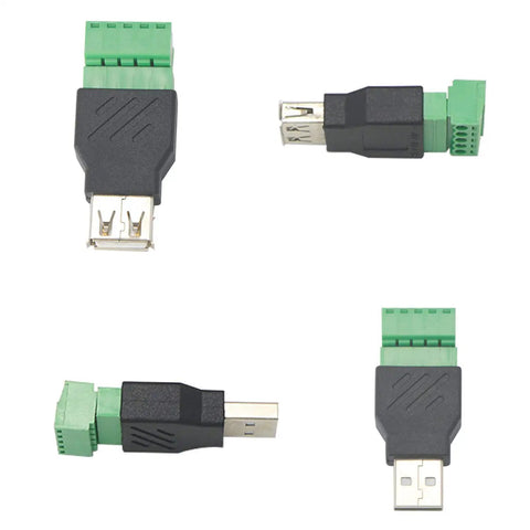 USB 2.0 Type A Breakout Board To 5 Pin Screw Terminal Connector Shield Adapter Kit With D Plus D Minus Terminals Shield 300V 8A