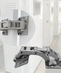 Close-up of stainless steel fence gate hinge accessory multi functional easy install heavy duty gate hinge for fences, mounted.