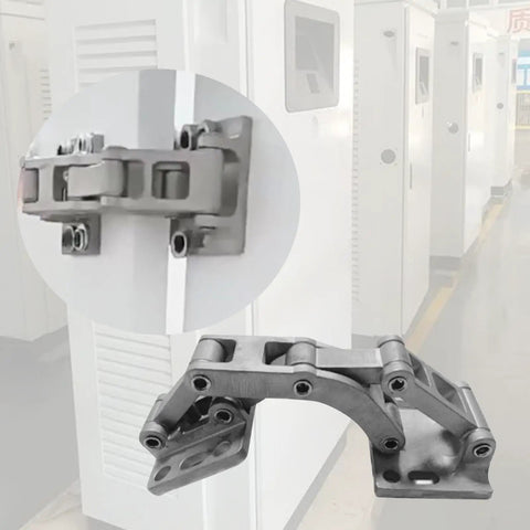 Close-up of stainless steel fence gate hinge accessory multi functional easy install heavy duty gate hinge for fences, mounted.