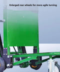 Heavy Duty Electric Stair Climber Cart With Powerful Crawler Tracks For Easy Moving Logistics Heavy Loads And Home Warehouse Tasks showing enlarged rear wheels for agile turning