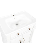 HAOCHRYSYPH Ceramic Basin, Sink Only, White, 27.83 x 18.70 x 7.00 in. top view showing integrated sink layout.