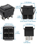 DPDT Momentary Rocker Switch On Off On 6 Pin 3 Position Snap In Toggle Switch 20A 125VAC Marine Boat Automotive Household Weatherproof Heavy Duty CE TUV Certified 1 Pack, 30x21mm