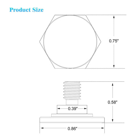 Dimensions of Heavy Duty Aluminum Welding Hood Fasteners Set For Pipeliner Helmets Headgear Replacement Screws Hex Hardware