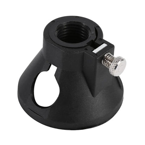 Heavy Duty Drill Locator Positioner Kit Featuring Premium Steel Burrs And Bits For Precision Wood Carving Slotting Milling Reaming Work With Smooth Black Silver Finish In Durable 11 Piece Set - Close-up of drill guide attachment.