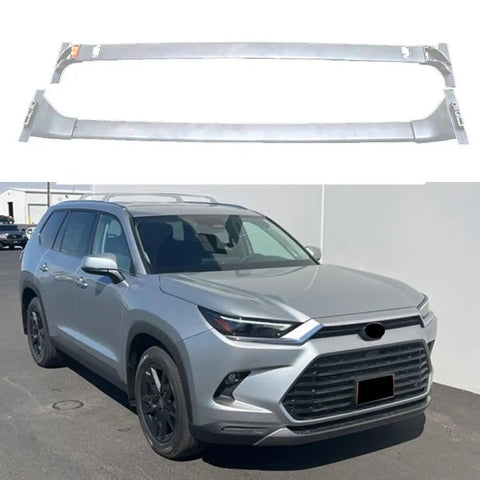 Top Rated Premium Silver Roof Rack Cross Bars Heavy Duty Fit For Toyota Grand Highlander 2023 To 2026 Pair Set Load 150 Lbs Capacity Solid Steel Build Strong Easy Install US Stock Bad Boys For Your Rig Cruise Ready Style on silver SUV