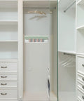 Slick Hanging Underwear Organizer Drawer Box For Socks Storage With Durable Wall Mount Hooks in a modern closet space.