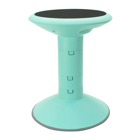 Wiggle Stool For Class And Home Study, Flexible Seating That Moves With You, Adjustable 12 To 18 Inch Height, Teal Cushioned Seat