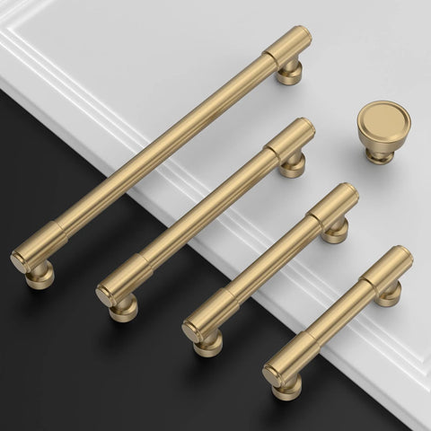 Champagne Bronze Cabinet Knobs And Round Single Hole Pulls, 10 Pack For Bathroom Cabinets, durable and rust resistant finish, ZH0075