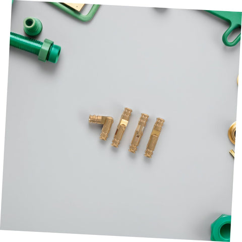 Hidden Brass Barrel Hinges Set Of 25 For Jewelry Boxes And Cabinets detailed view on grey background with green accents