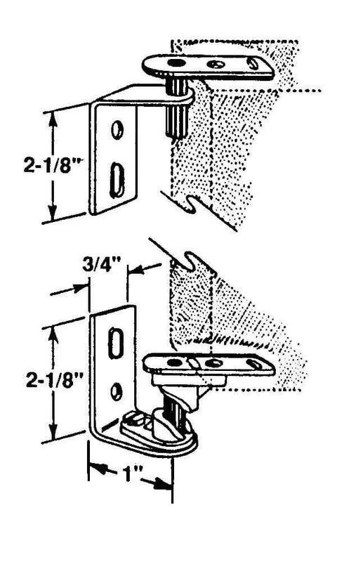 Illustration of Cafe Door Hinge Set In Brass Plated Steel With Durable Plastic Components For Strength And Style, Dual Action Design.