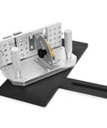 Total Game Changer Featuring This Badass Grinder Tool Rest And Thick Steel Holder That Stays Locked On 2x72 Belt Sanders To Dial In Sharpening Jigs Flawlessly, showcasing steel construction and adjustable angles.