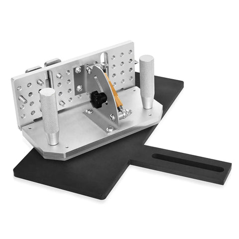 Total Game Changer Featuring This Badass Grinder Tool Rest And Thick Steel Holder That Stays Locked On 2x72 Belt Sanders To Dial In Sharpening Jigs Flawlessly, showcasing steel construction and adjustable angles.