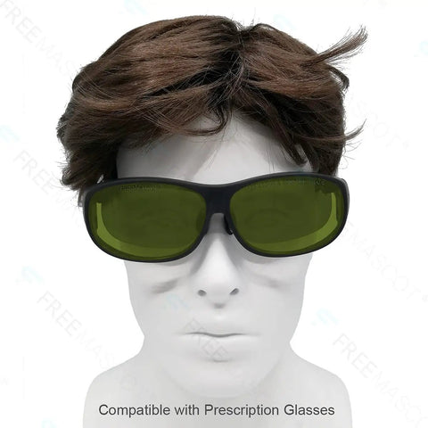 Pro Grade Multi Wavelength Laser Safety Glasses For 190-450 Nm And 800-1100 Nm, OD 4 Plus At 440-460 Nm, OD 8 Plus At 800-1100 Nm, OD 1 Plus At 630-660 Nm, 65 Percent Visible Light Transmission, EN207 Certified Frame Style 4