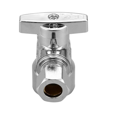 Built Tough Lead Free Brass Quick Twist Angle Shut Off Valve Two Pack Smooth Chrome Plated Finish 1/2 Inch Fip with handle