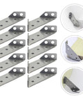 Heavy Duty Stainless Steel Corner Braces 10 Pack Trapezoid Angle Brackets With Pre Drilled Countersunk Holes for Shelves and Cabinets