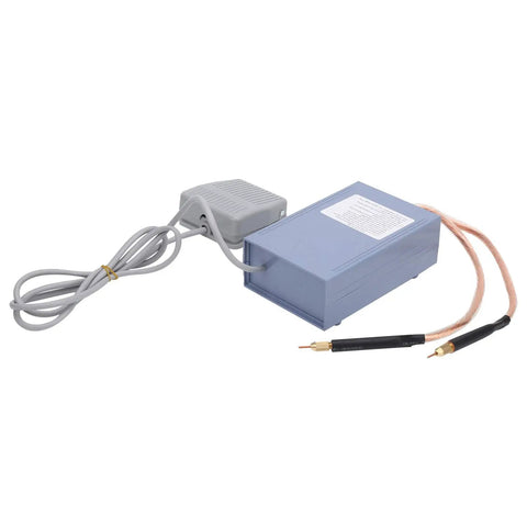 Rock Solid 5000W Spot Welding Machine With Foot Switch for precise battery assembly, featuring adjustable power supply and connections.