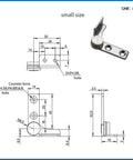 Stainless steel torque-damping positioning hinge with mounting plate; right-hand, 2.0 N·m, 1 pc.