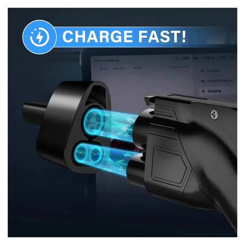 Heavy Duty Ev Charging Adapter For Tesla Model 3 Y S X CCS1 Combo DC To AC Power Converter Charging Gun head with visual charging effect.