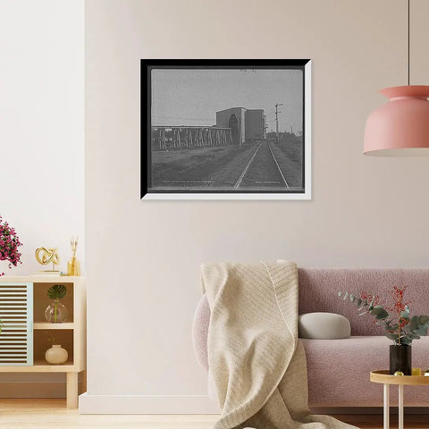 Old School Vintage Coaling Station And Water Tank At Mazonia Illinois Wall Art Print 17x22 in office decor with black wood frame