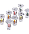Heavy Duty Drop Straight In Spray Sprinkler Head For Fire Suppression Systems With Rock Solid Multiple Angle Coverage And Quick 20mm Downward Hookup For Zero Stress Fire Safety - assorted angles and colors.