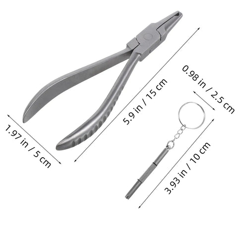Stainless Steel Eyeglass Repair Kit With Nose Pad Pliers And Screwdriver For Quick Glasses Fixes Versatile Eyewear Maintenance 2Pcs Set