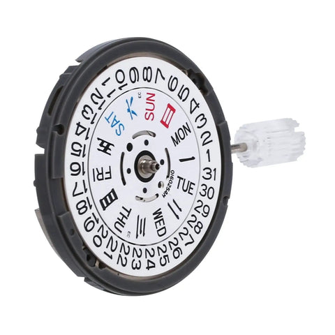 NH36A Automatic Watch Movement Replacement With 24 Jewels And White Date Wheel Crown At Three O Clock Bidirectional Winding Diashock