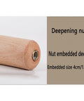 Tough As Nails Beech Wood Furniture Legs With Smooth Roll Casters And Secure Lock Brakes Adjustable Replacement Feet detailing embedded nut size.